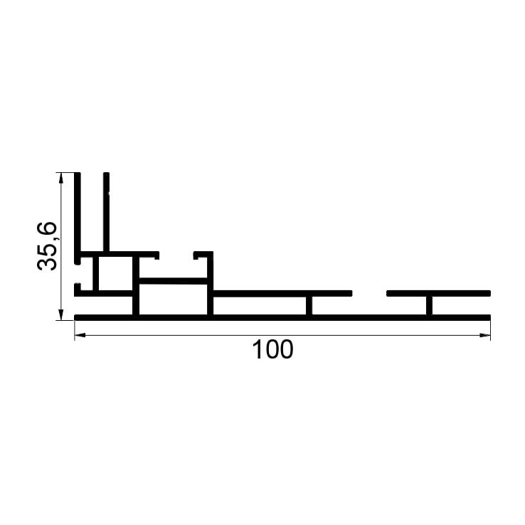 100 mm Tek Taraflı Profil Çizim