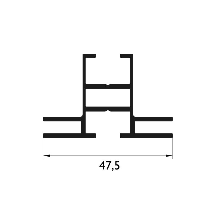 47,5 mm Çift Taraflı Profil Çizim